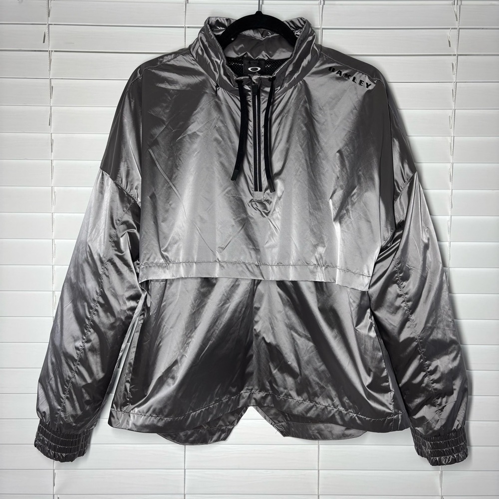 Oakley Jacket Womens Large Luxe Anorak Quarter Zip Pullover Stone Hiking NEW